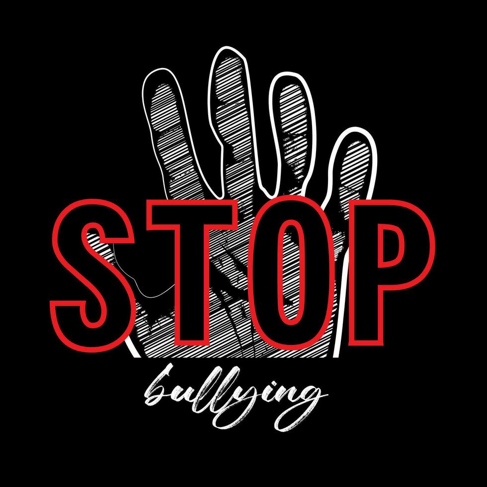 stop bullying lettering message image vector design