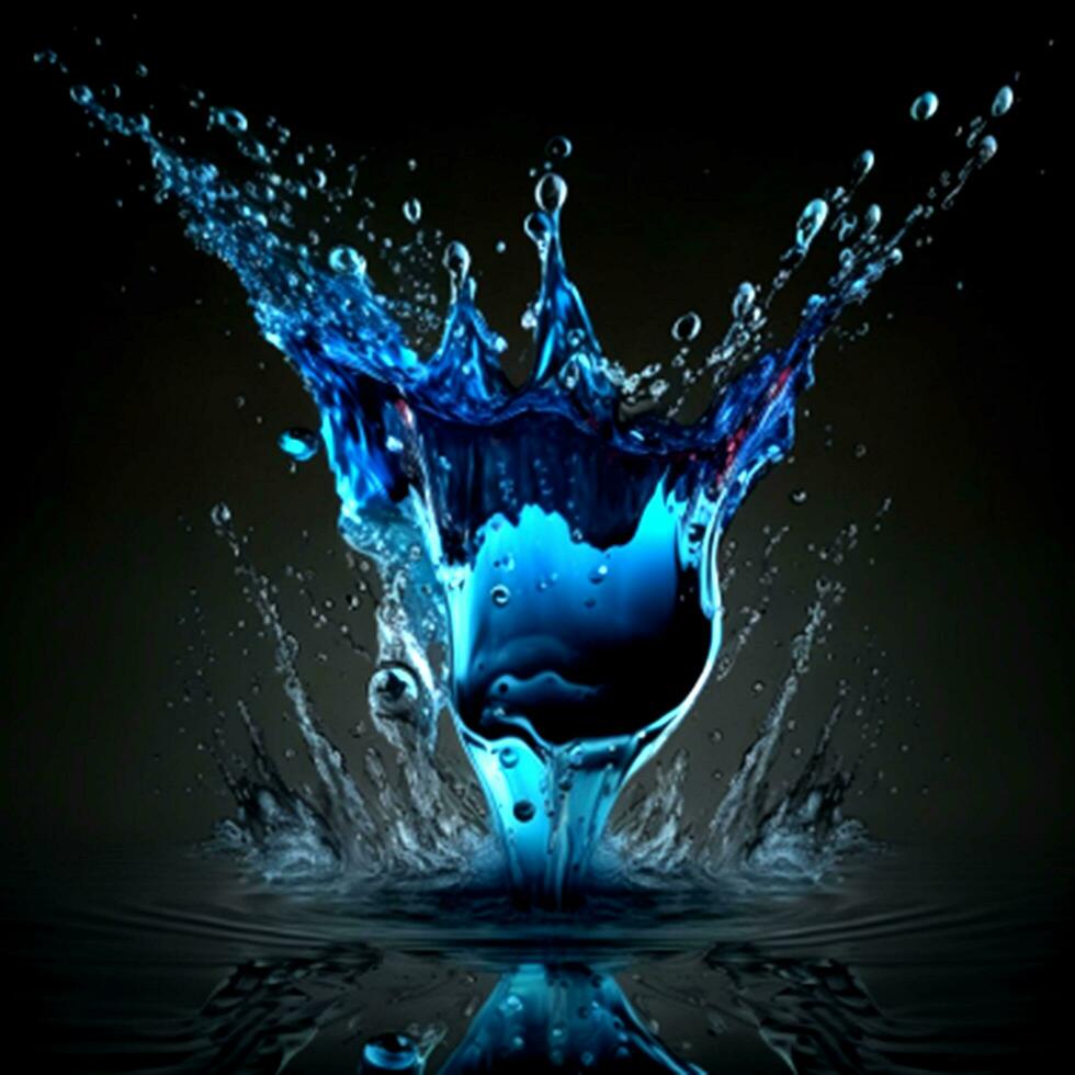 Splash , Fresh Drop In Water blue transparant light, photo