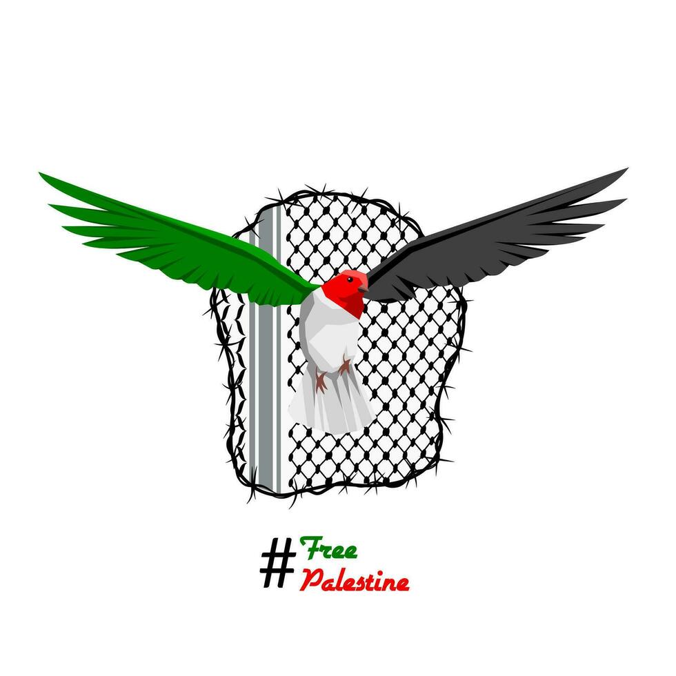 illustration vector of dove symbol for free palestine, perfect for print, etc