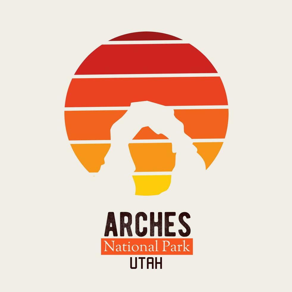 ilustración vector de arcos nacional parque en Utah, Perfecto para imprimir, camiseta diseño etc