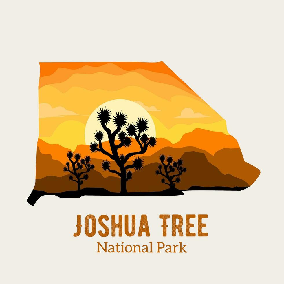 vector of joshua tree national park in California perfect for t-shirt design, background etc