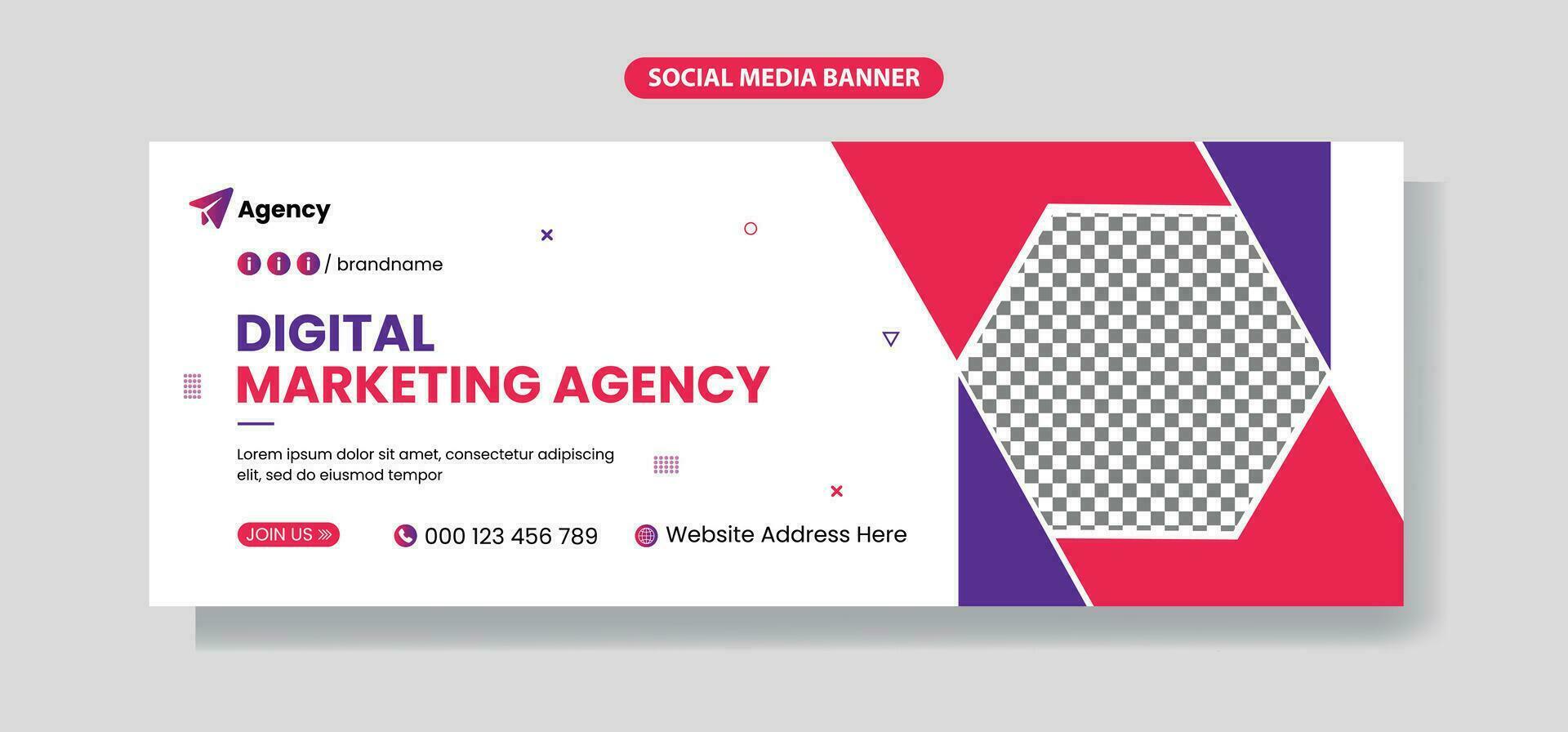 Digital Marketing Banner,Business Social Media Web Banner Design, Creative marketing agency Banner, template Pro Vector