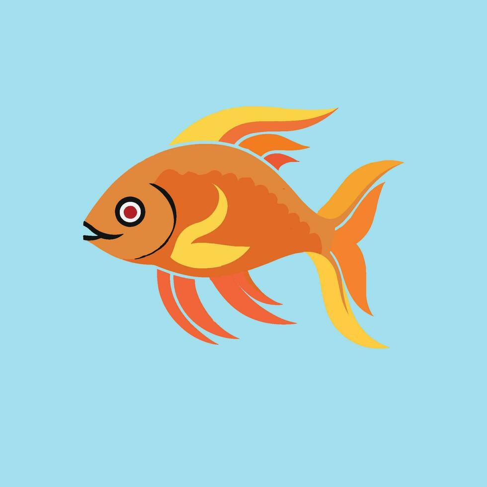 rojo pescado vector logo ilustración