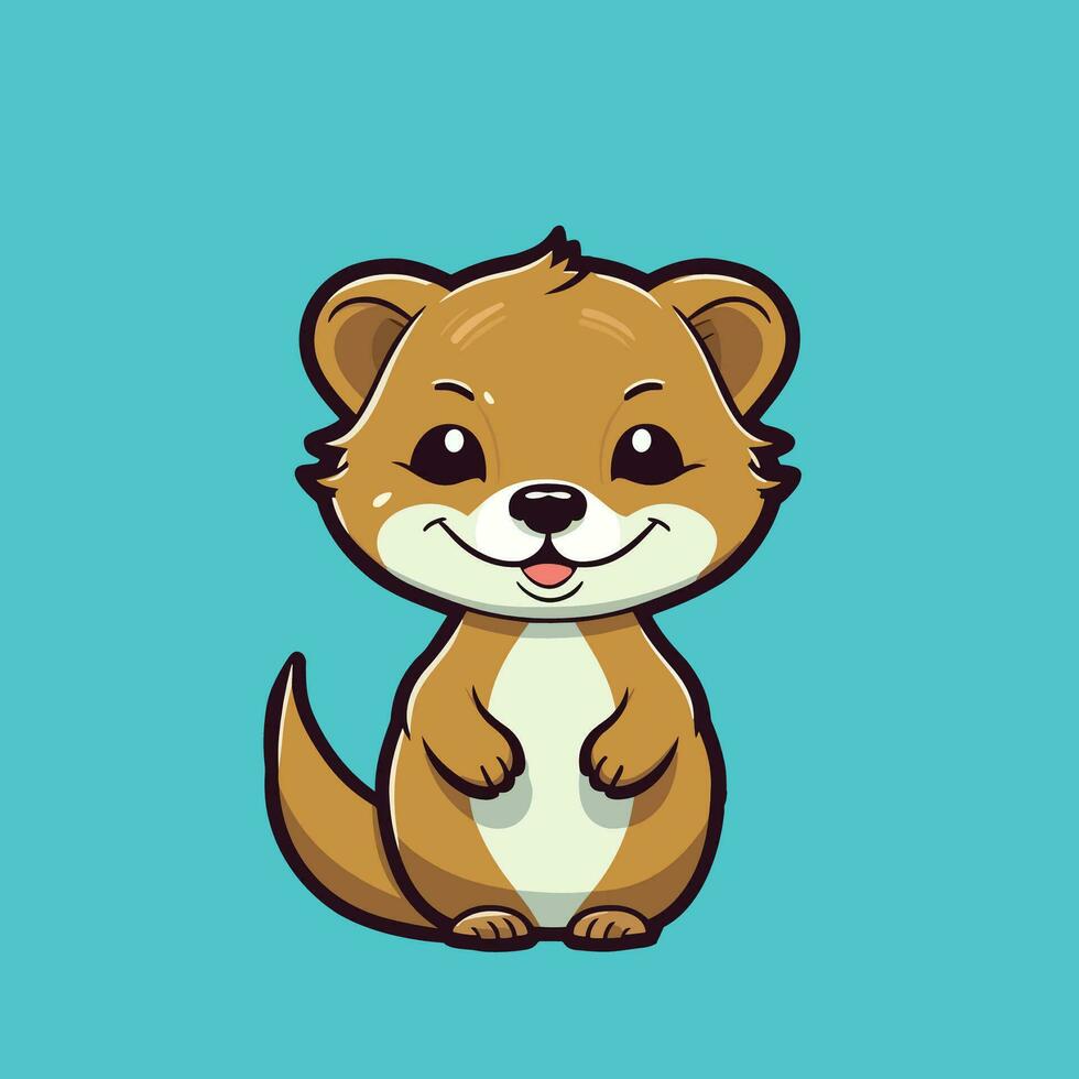 Baby mongoose standing and smiling vector illustration