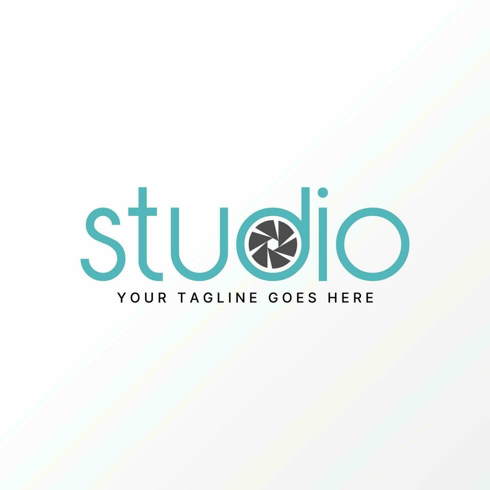 Logo design graphic concept creative abstract premium free vector stock letter word STUDIO font with camera lens inside Related to typography monogram