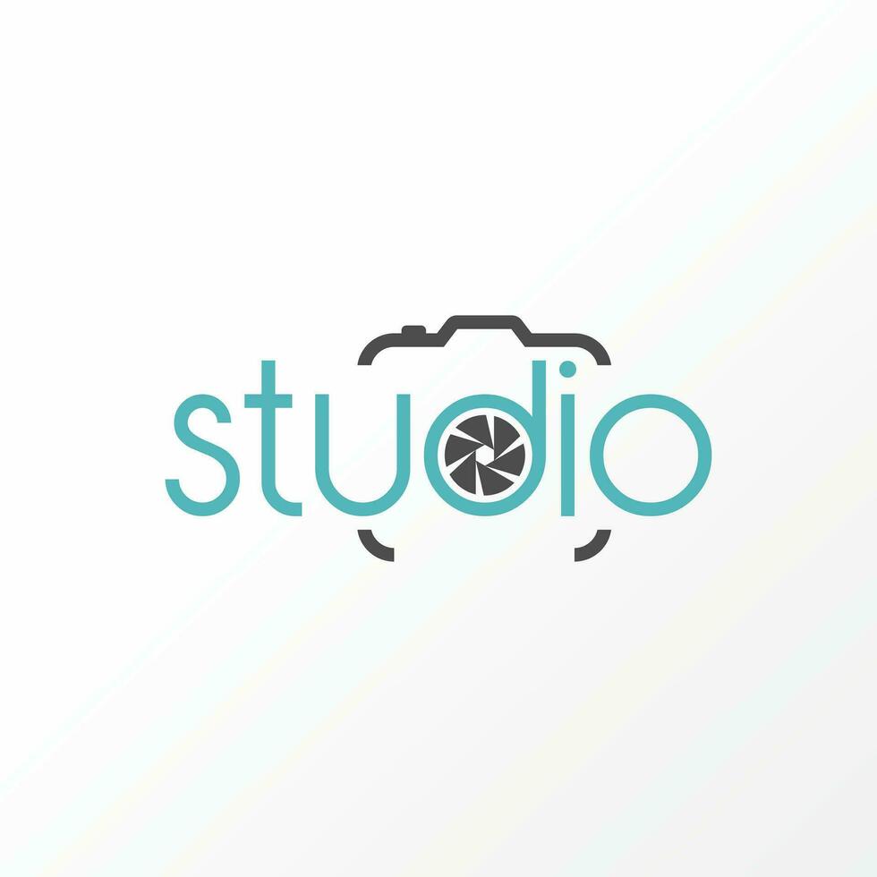 Logo design graphic concept creative abstract premium free vector stock letter word STUDIO font with lens camera around Related to typography monogram