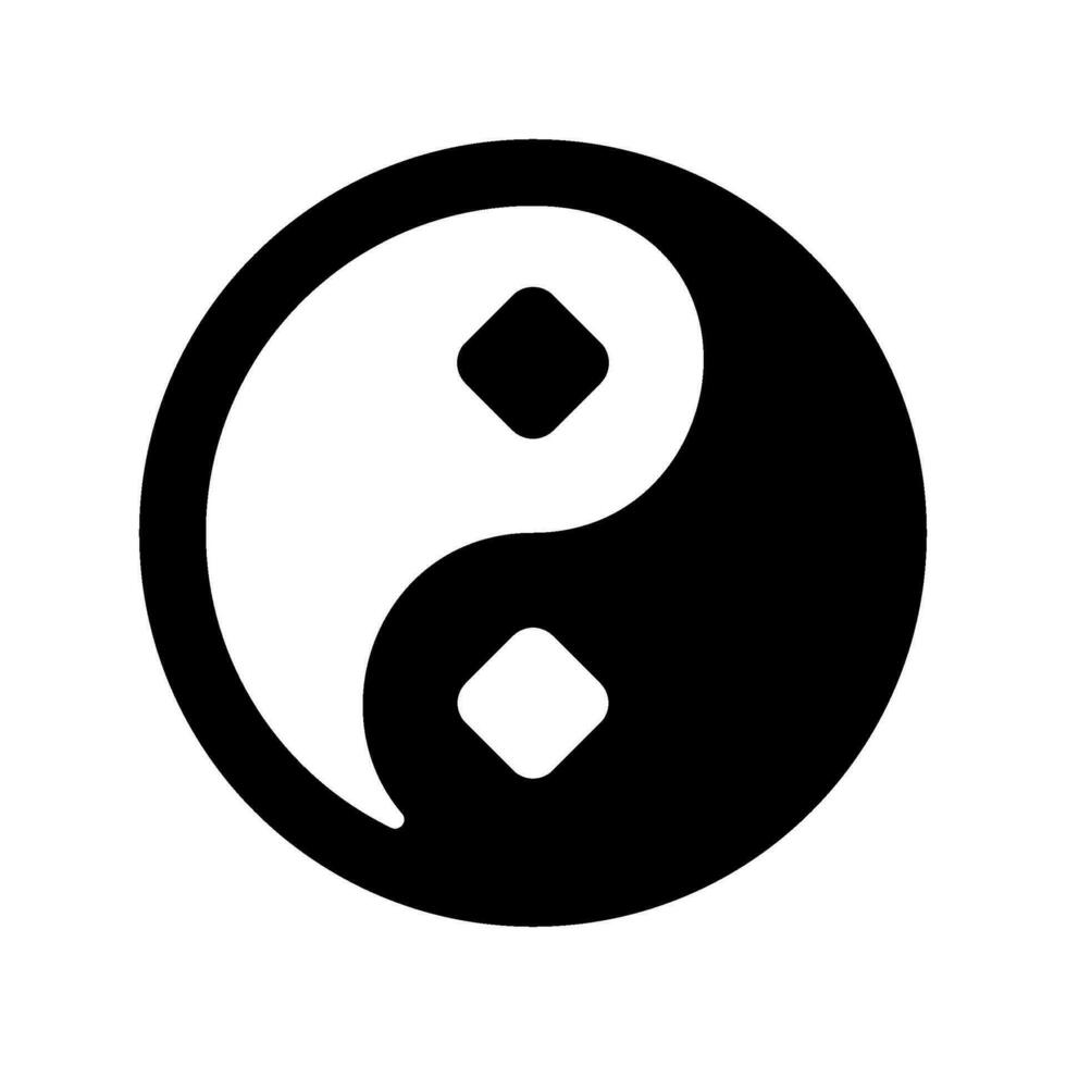 Ying Yang Icon Vector Symbol Design Illustration