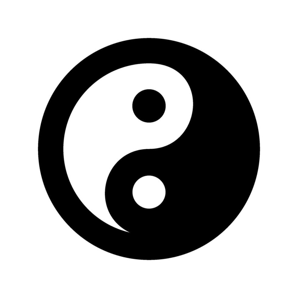 Ying Yang Icon Vector Symbol Design Illustration