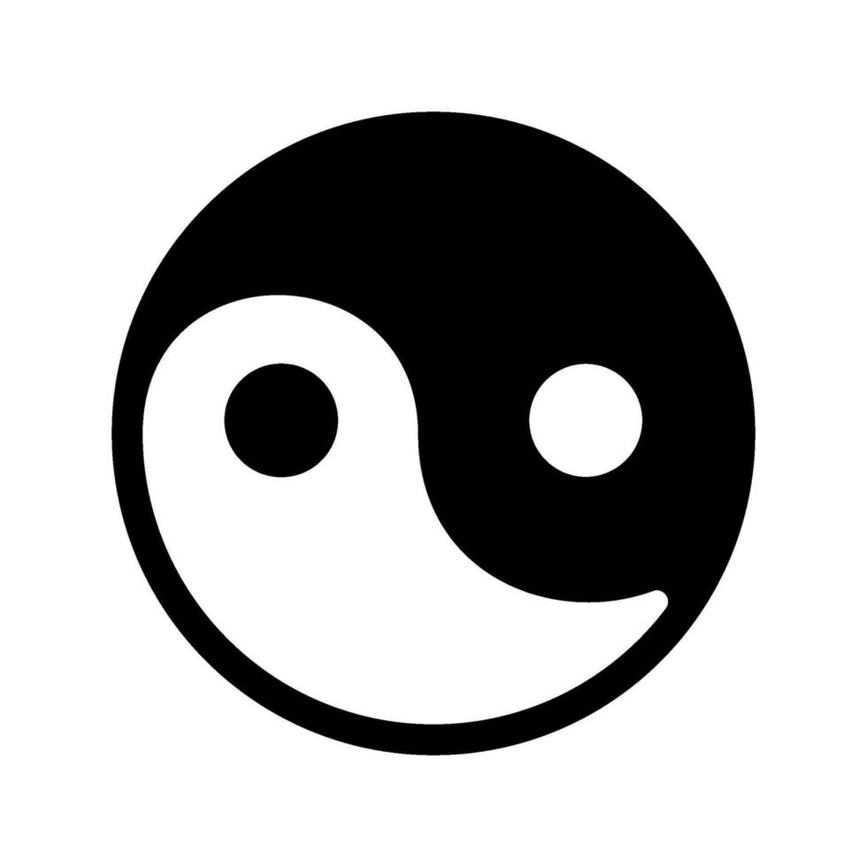 Ying Yang Icon Vector Symbol Design Illustration