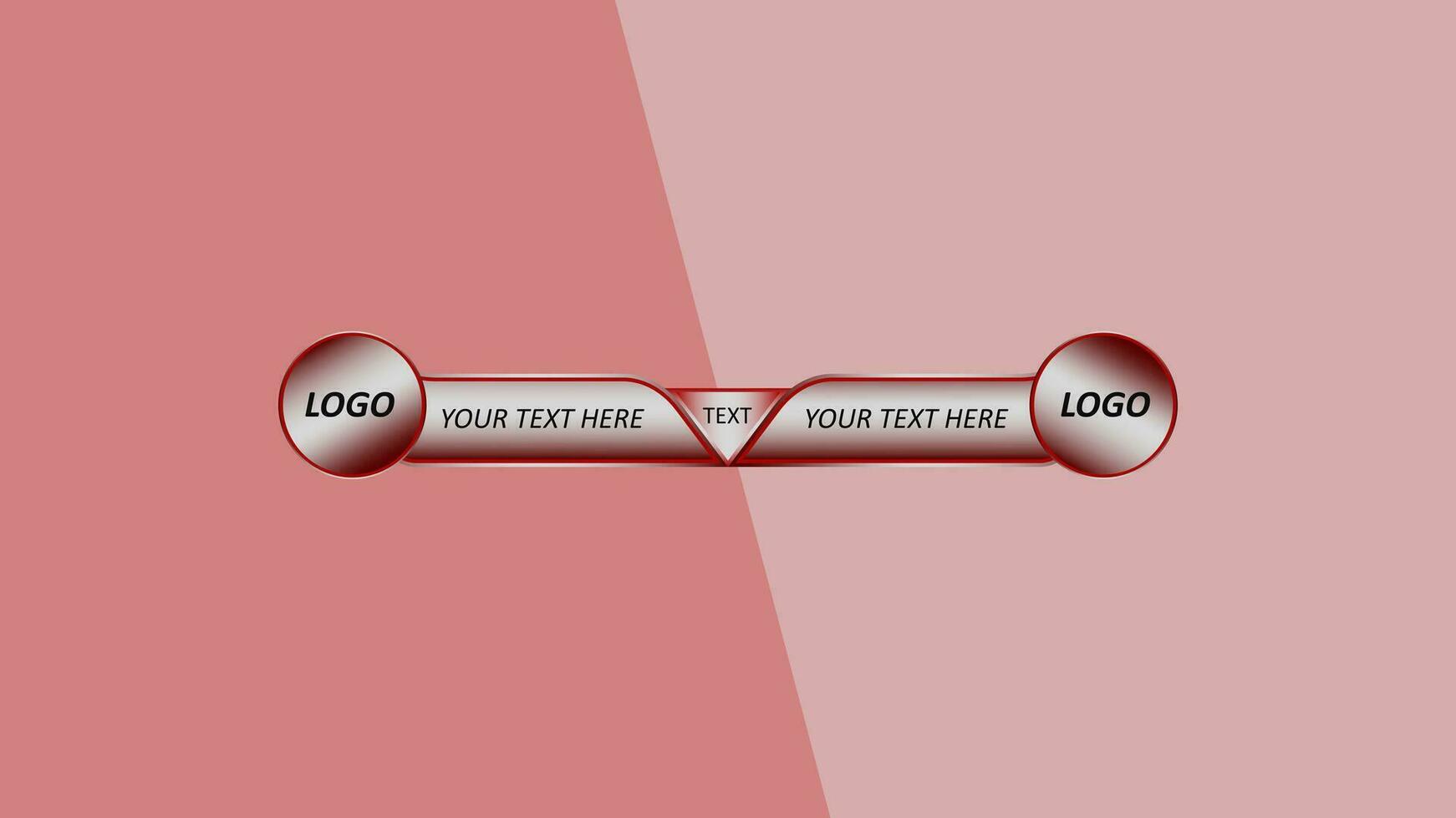 Illustration vector graphics of Lower Third Lower Third Circle Line Red