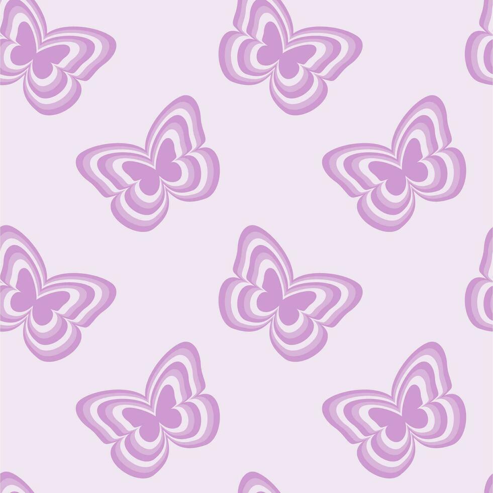 Purple butterfly repeat seamless pattern background vector