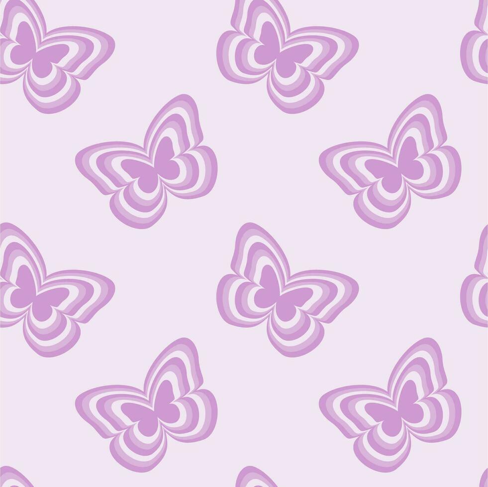 Purple butterfly repeat seamless pattern background vector