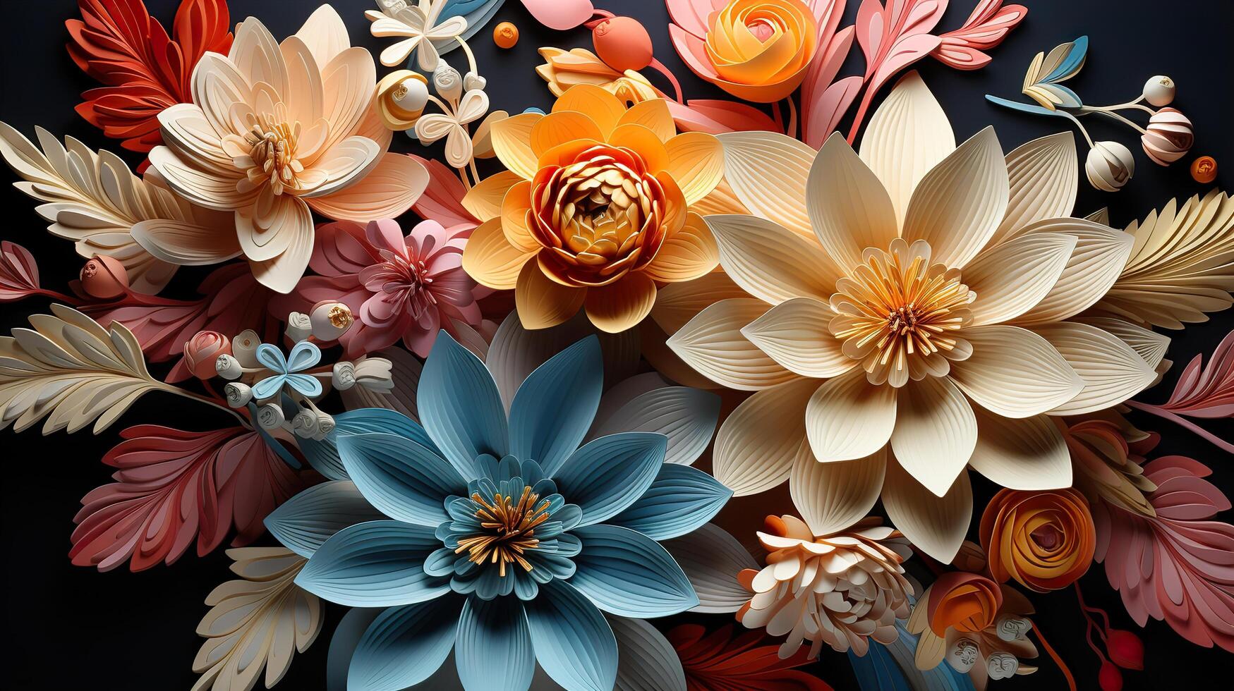 3d Colorful Royale Flower Design photo