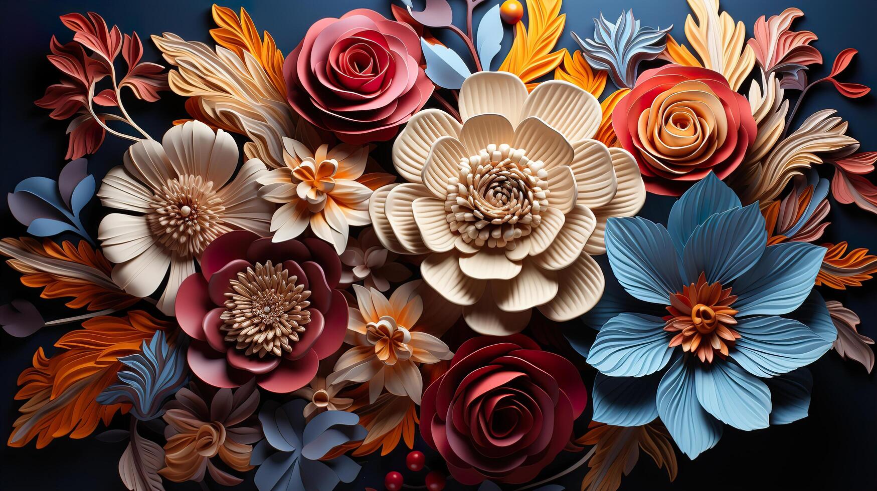 3d Colorful Royale Flower Design photo