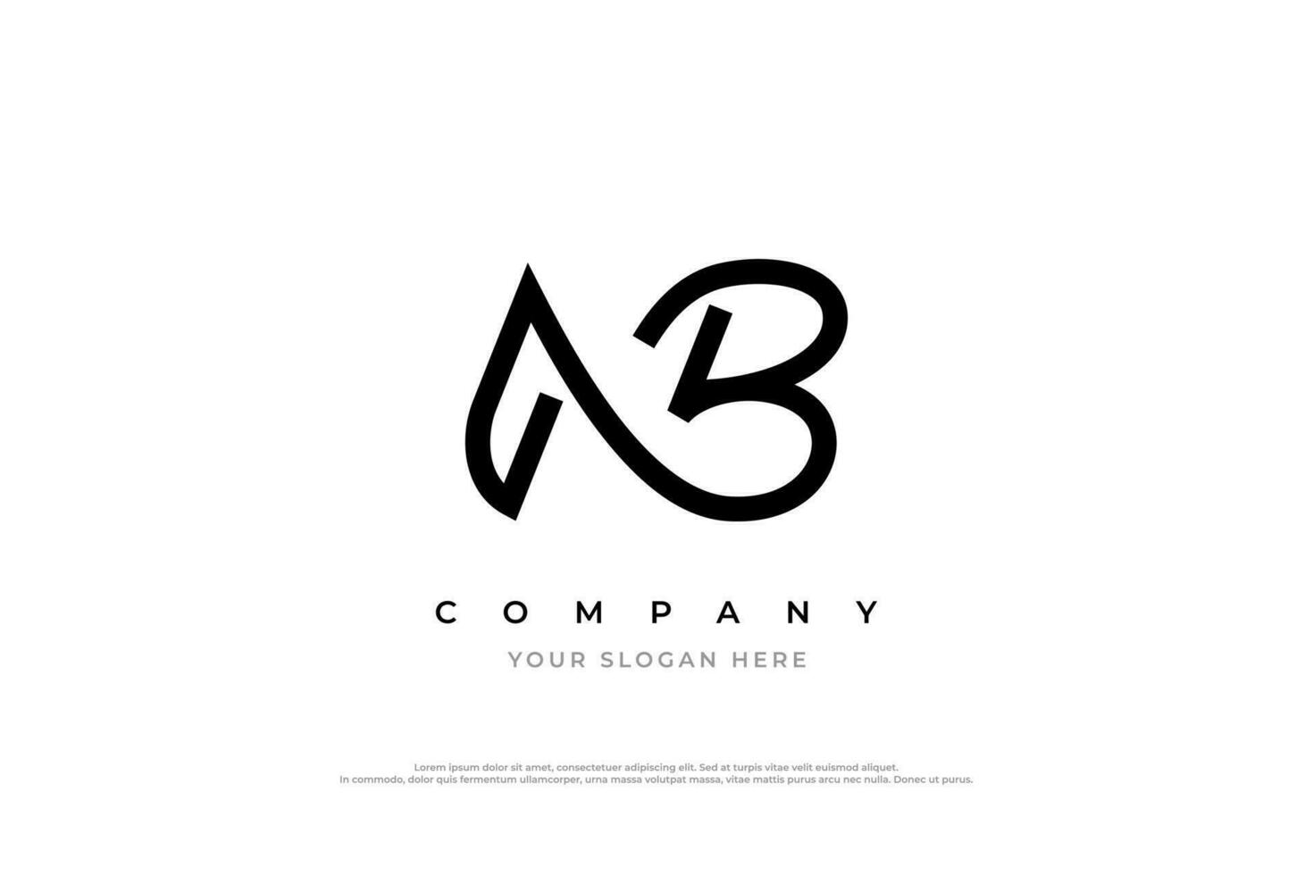 Initial Letter NB Monogram Logo Design Vector