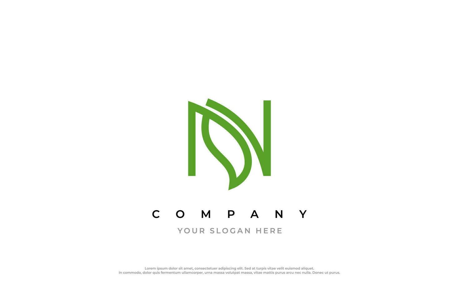 Initial Letter N Leaf Logo Design Vector