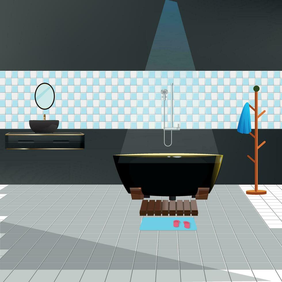 vector art simple washroom