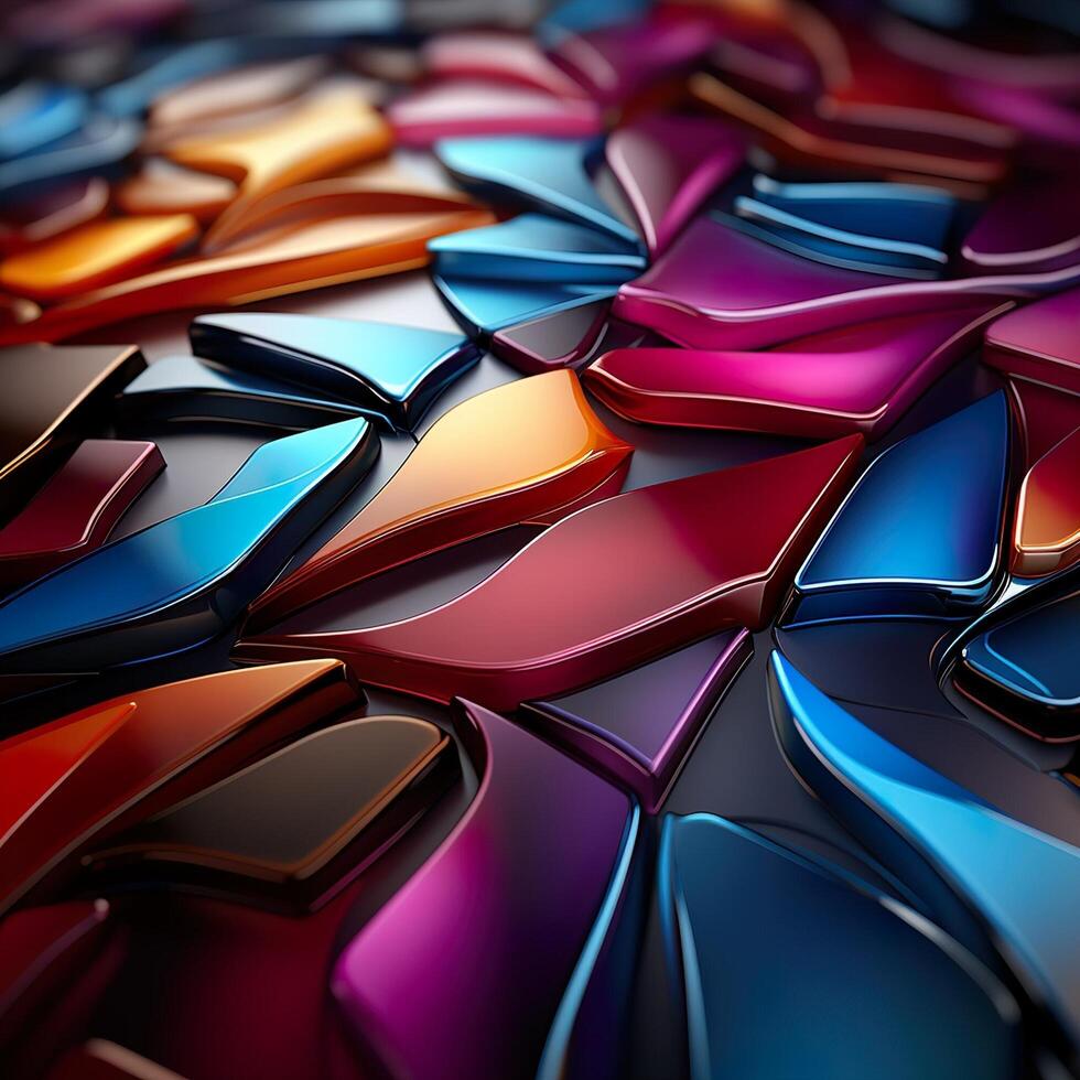 Colorful 3D Geometric Abstract Glossy Matte Multiple Shaped Elegant Background Wallpaper photo