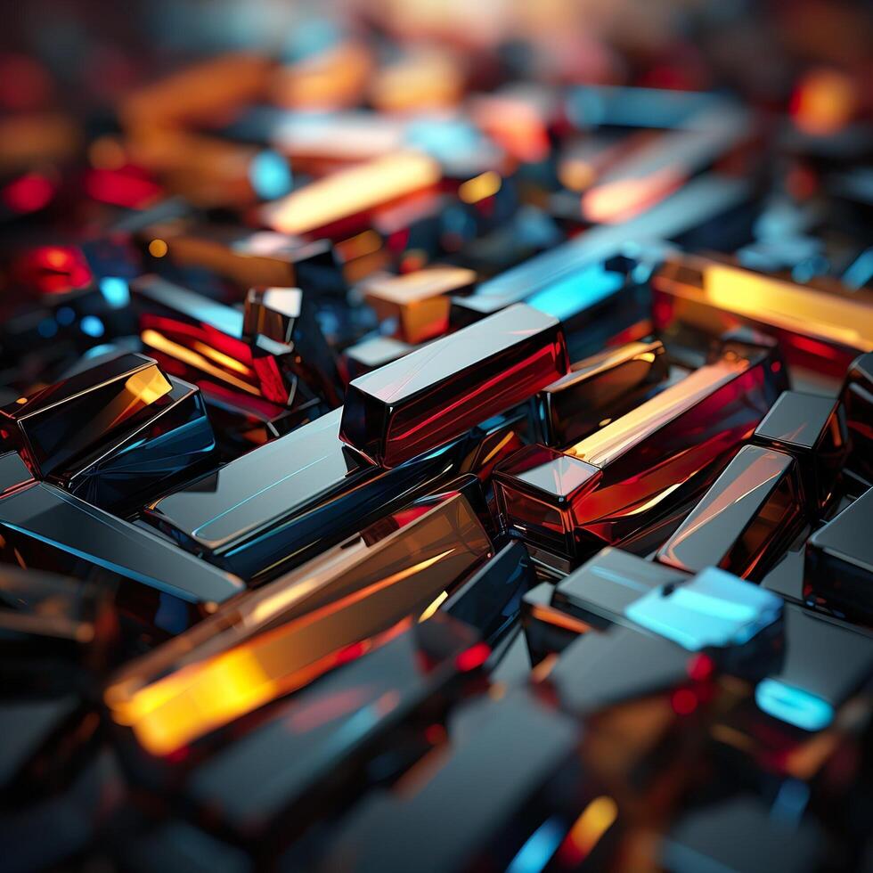 Colorful 3D Geometric Abstract Glossy Matte Multiple Shaped Elegant Background Wallpaper photo