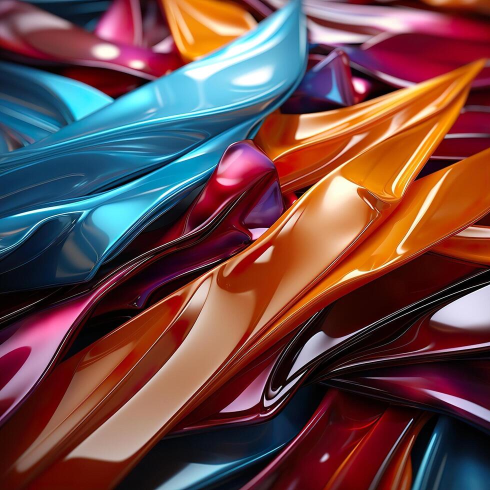 Colorful 3D Geometric Abstract Glossy Matte Multiple Shaped Elegant Background Wallpaper AI Generated photo