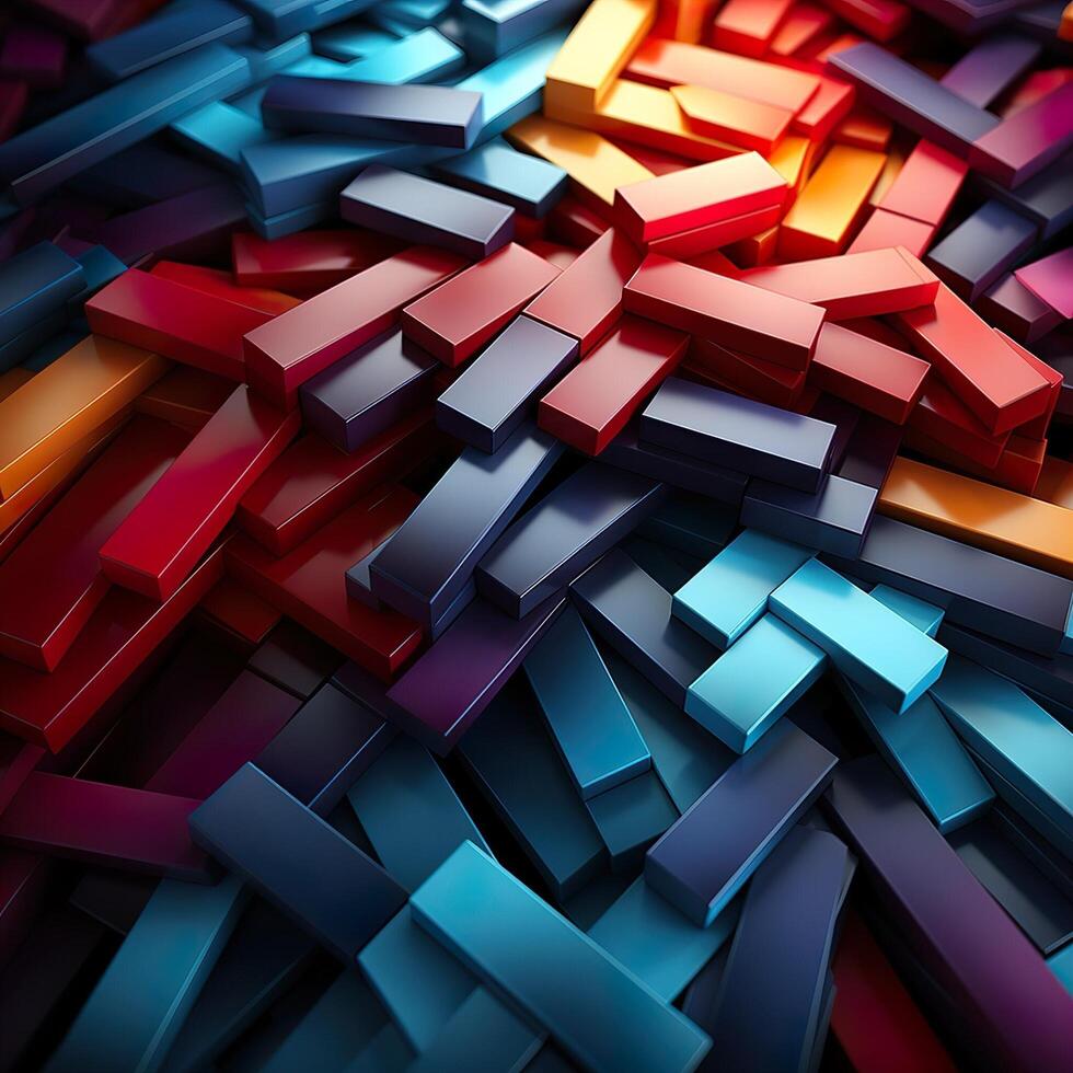 3d Rendered Colorful Glossy and Matte Ultra HD Geometric Background Wallpaper photo