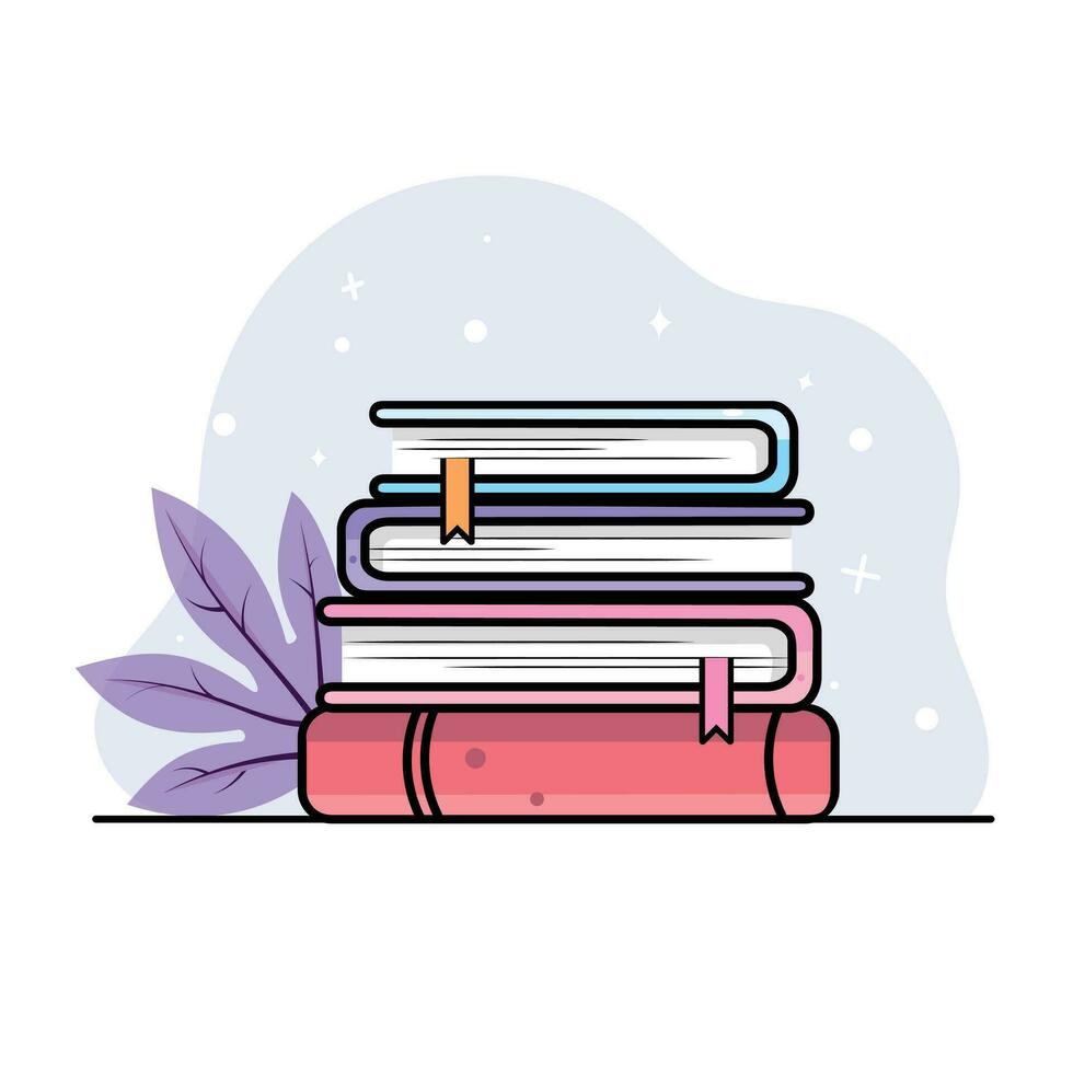 Book Day Concept, Vector illustration Design of Stacked Books, Hand drawn, book lovers, Education, Reading, Knowledge, and isolated white background.