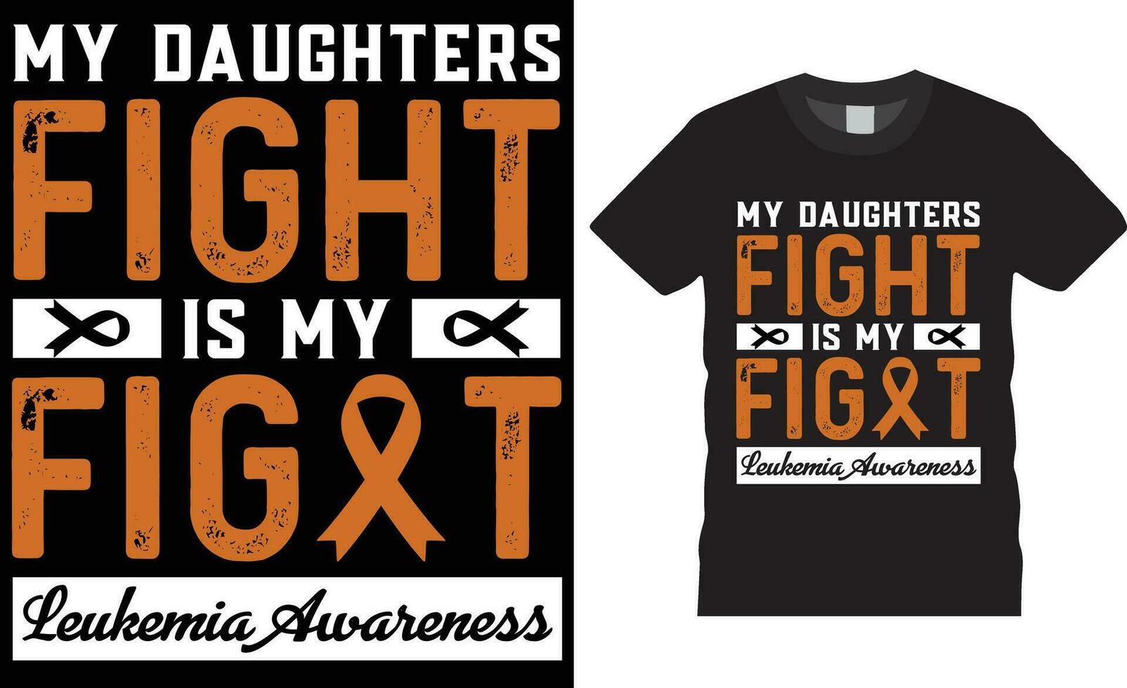 Leukemia awareness Typography t shirt design print for template.My daughters fight is my fight leukemia awareness vector