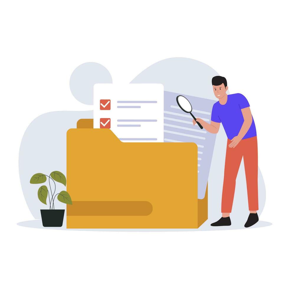 File search illustration concept vector