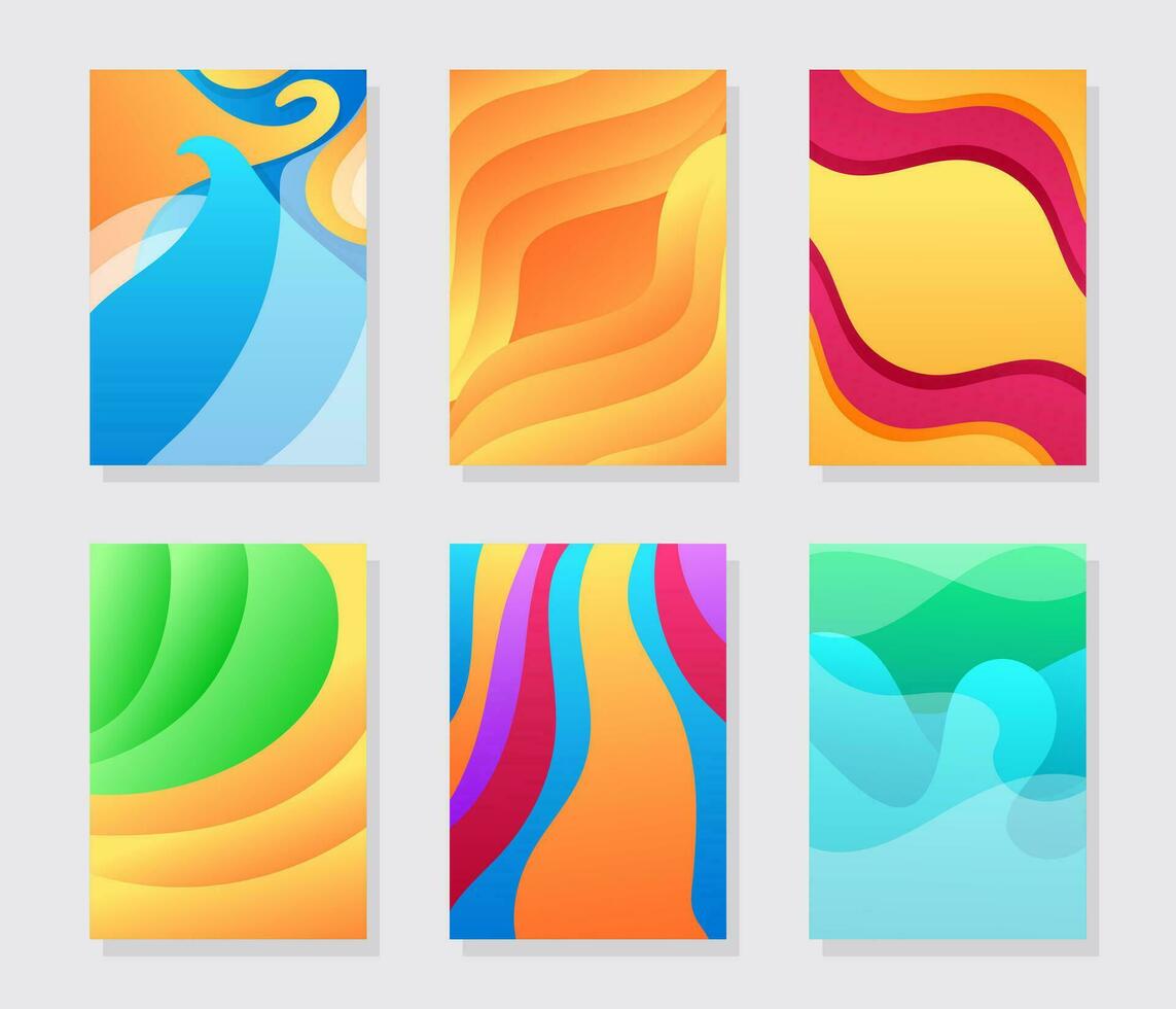 Modern abstract covers set. Cool gradient shapes composition. vector