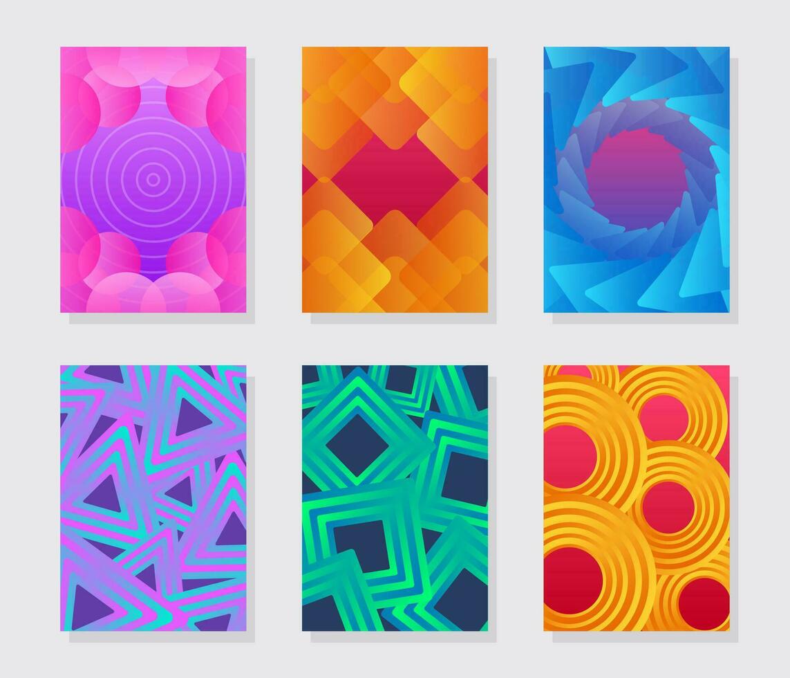 Modern abstract covers set. Cool gradient shapes composition. vector