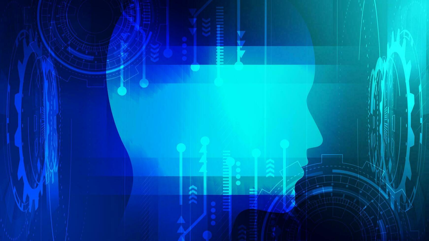 Abstract technology Ai computing concept Ai Brain working data of Artificial intelligence and futuristic digital for future. vector