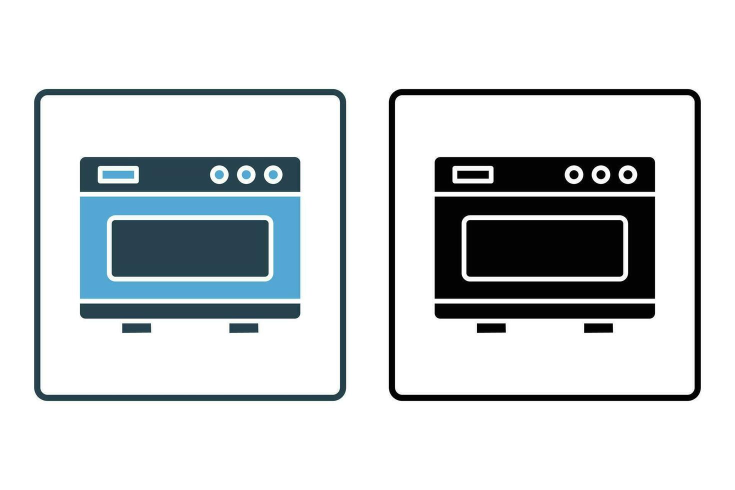 horno icono. icono relacionado a elemento de panadería, electrónico dispositivos. sólido icono estilo diseño. sencillo vector diseño editable