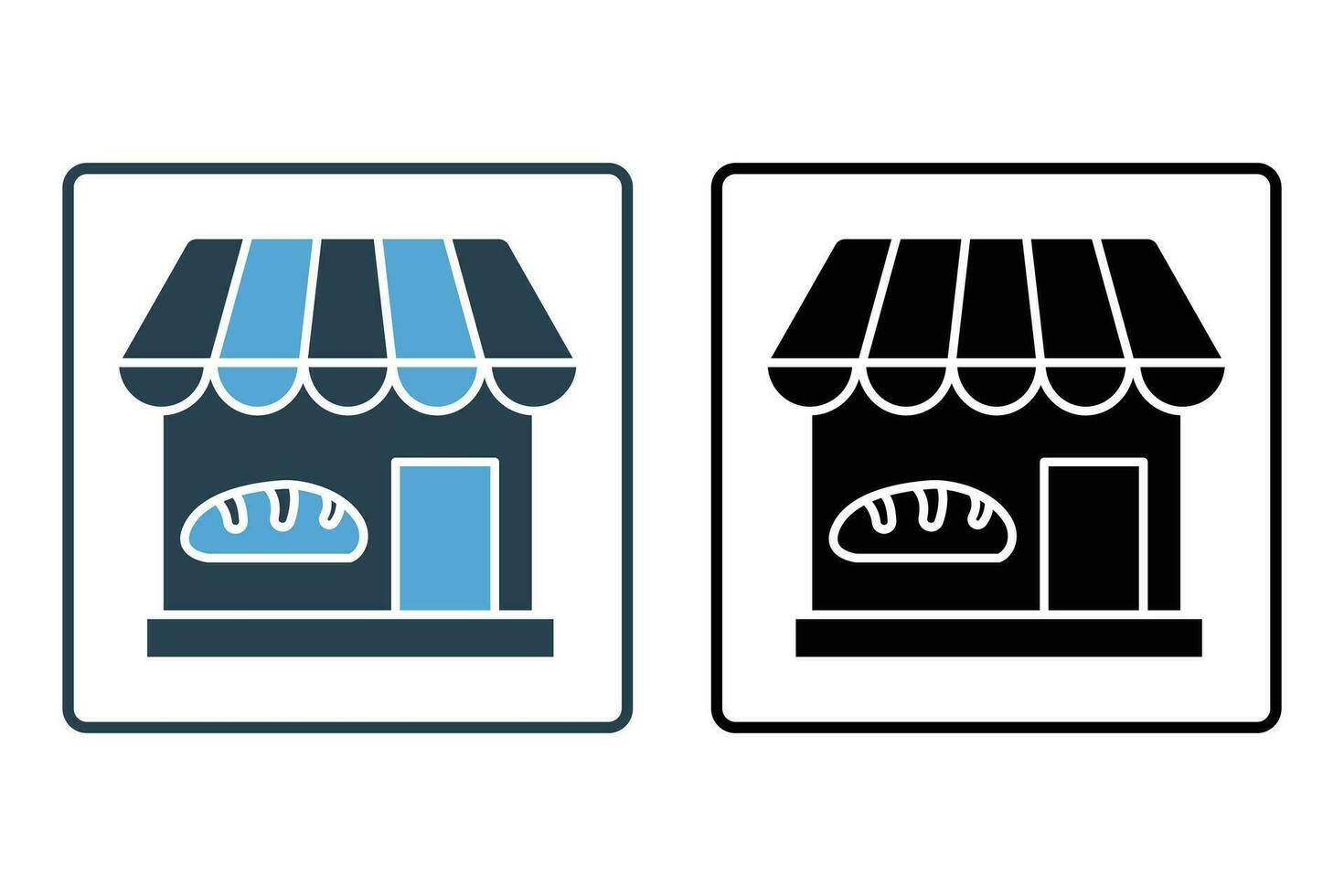 panadería Tienda icono. sólido icono estilo diseño. sencillo vector diseño editable