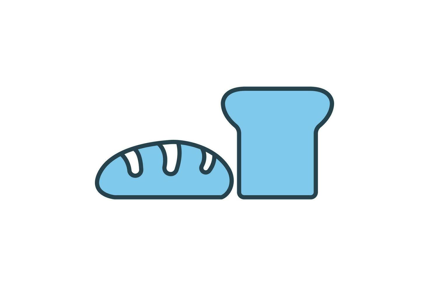 un pan icono. icono relacionado a elemento de panadería, alimento. plano línea icono estilo diseño. sencillo vector diseño editable