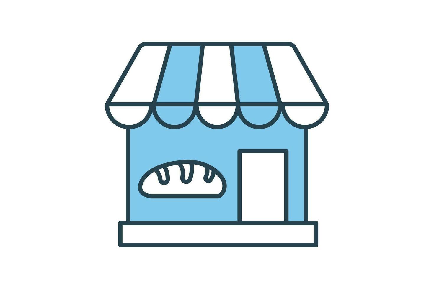 Bakery Store icon. Flat line icon style design. Simple vector design editable
