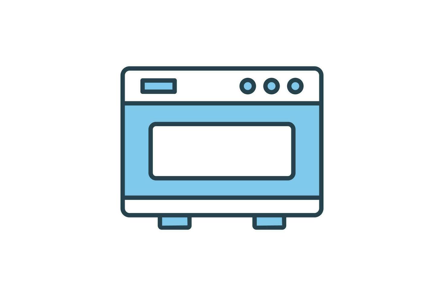 oven icon. icon related to element of bakery, Electronic devices. Flat line icon style design. Simple vector design editable