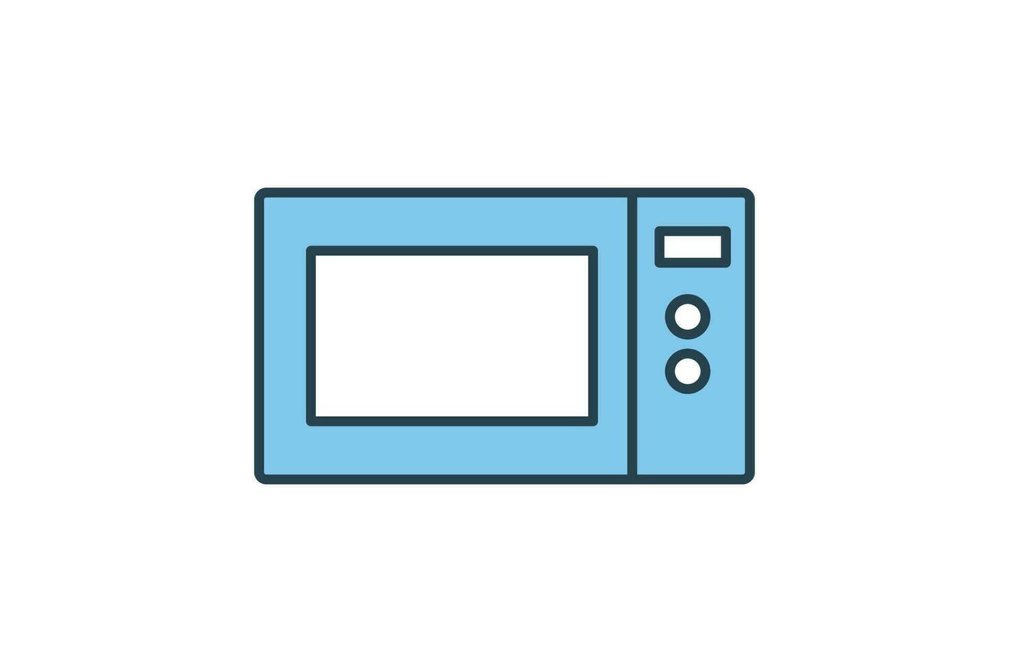 Microwave icon. icon related to element of bakery, electronic device. Flat line icon style design. Simple vector design editable