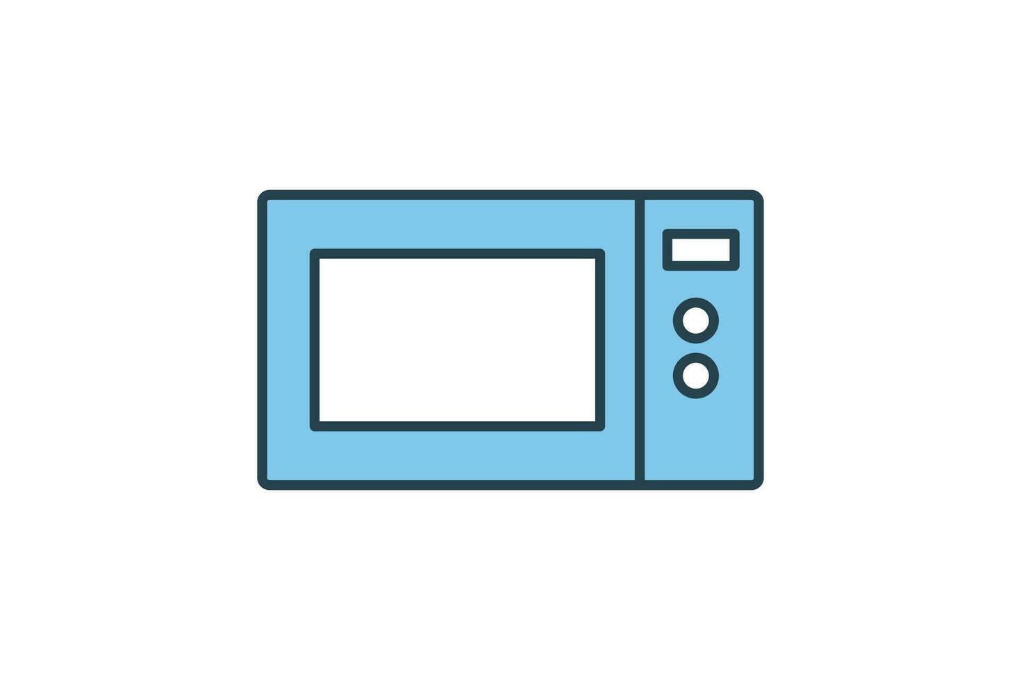 Microwave icon. icon related to element of bakery, electronic device. Flat line icon style design. Simple vector design editable