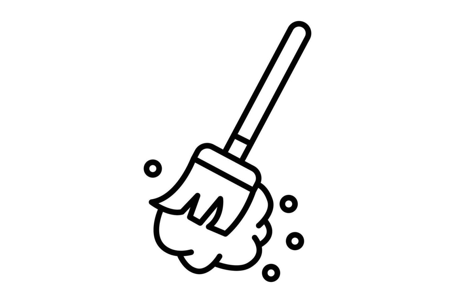 Broom cleaning icon. icon related to cleaner, household appliances. Line icon style design. Simple vector design editable