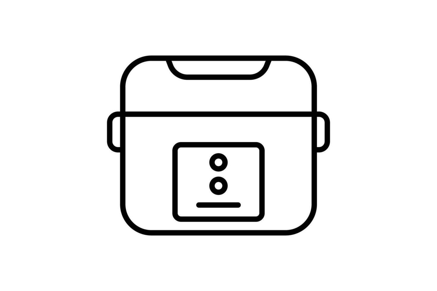 Rice cooker icon. icon related to electronic, household appliances. Line icon style design. Simple vector design editable