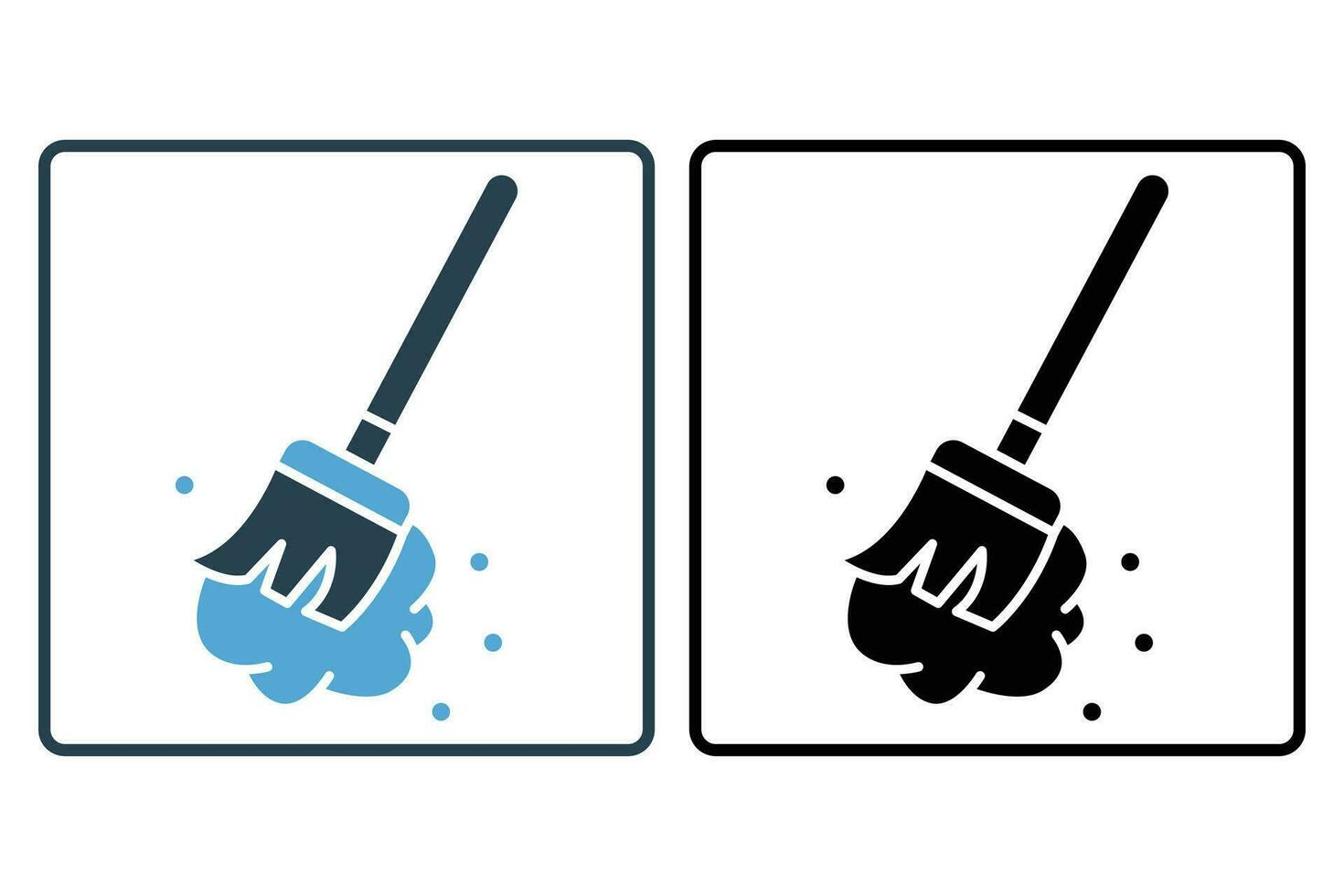Broom cleaning icon. icon related to cleaner, household appliances. Solid icon style design. Simple vector design editable
