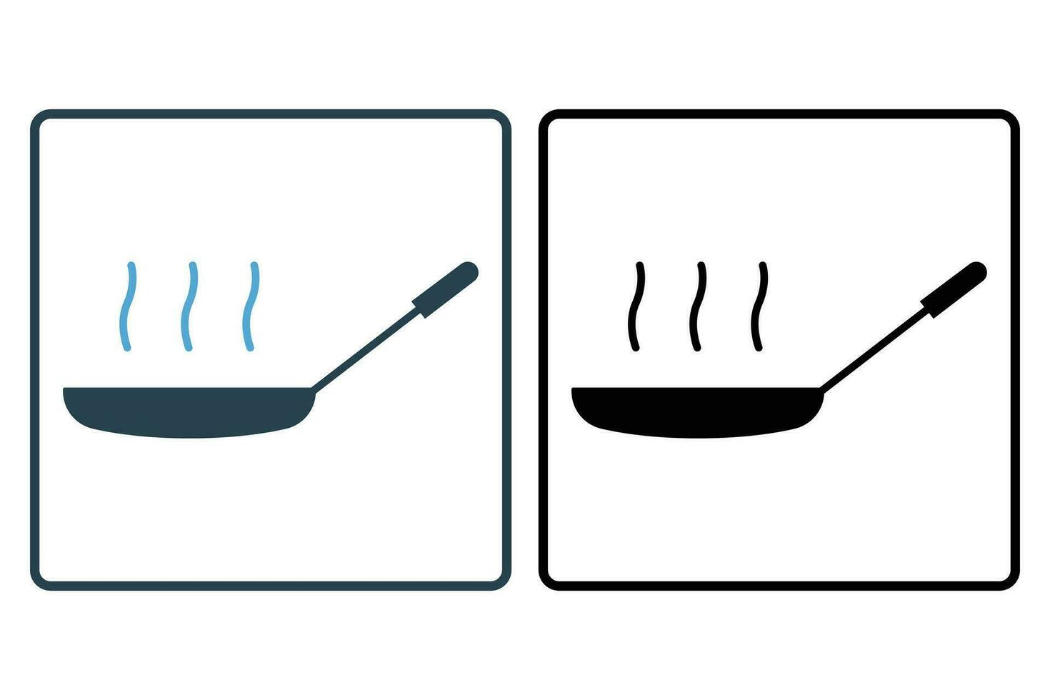 Frying Pan icon. icon related to cooking, household appliances. Solid icon style design. Simple vector design editable