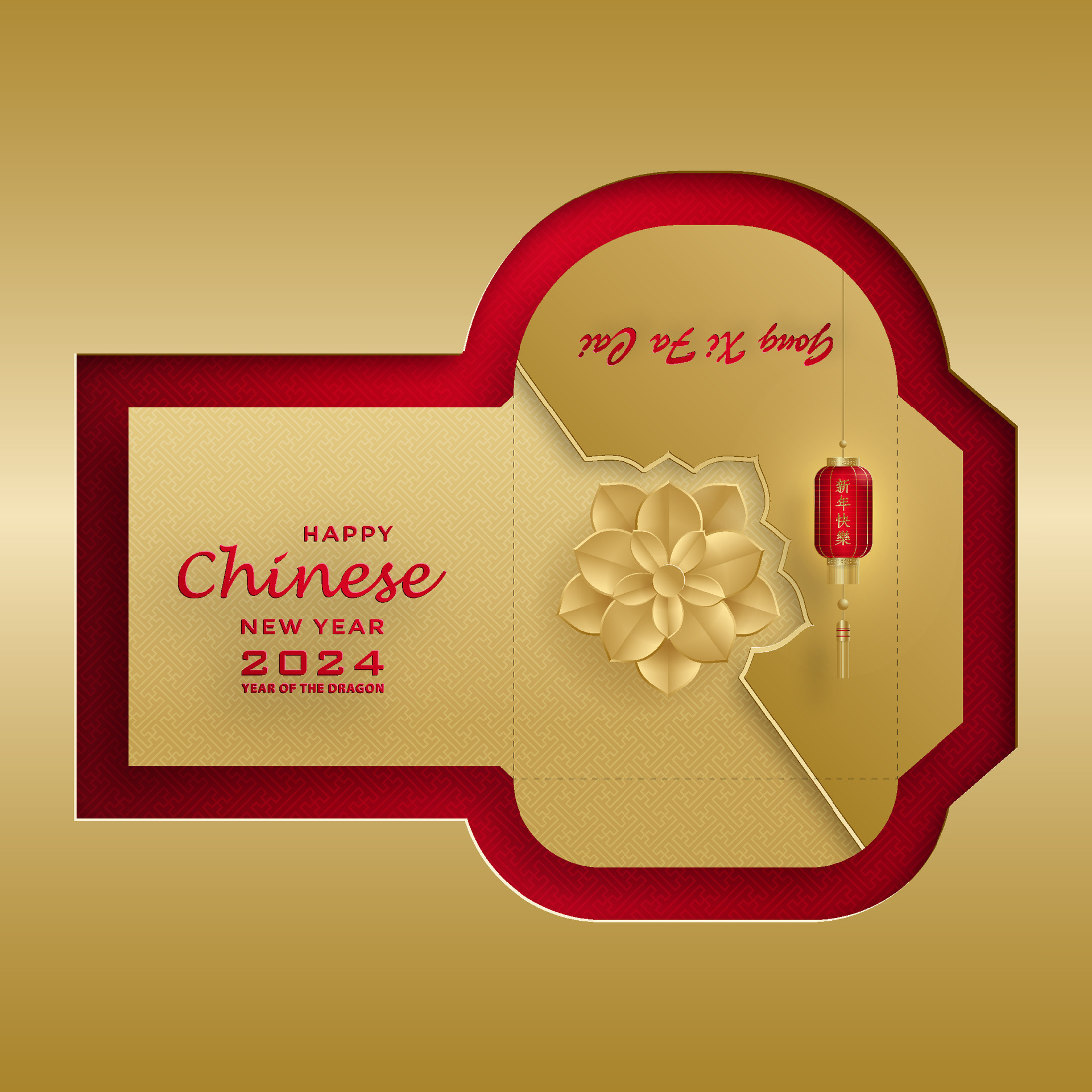 Chinese new year 2024 lucky red envelope money pocket for the year of the  Dragon 24381857 Vector Art at Vecteezy