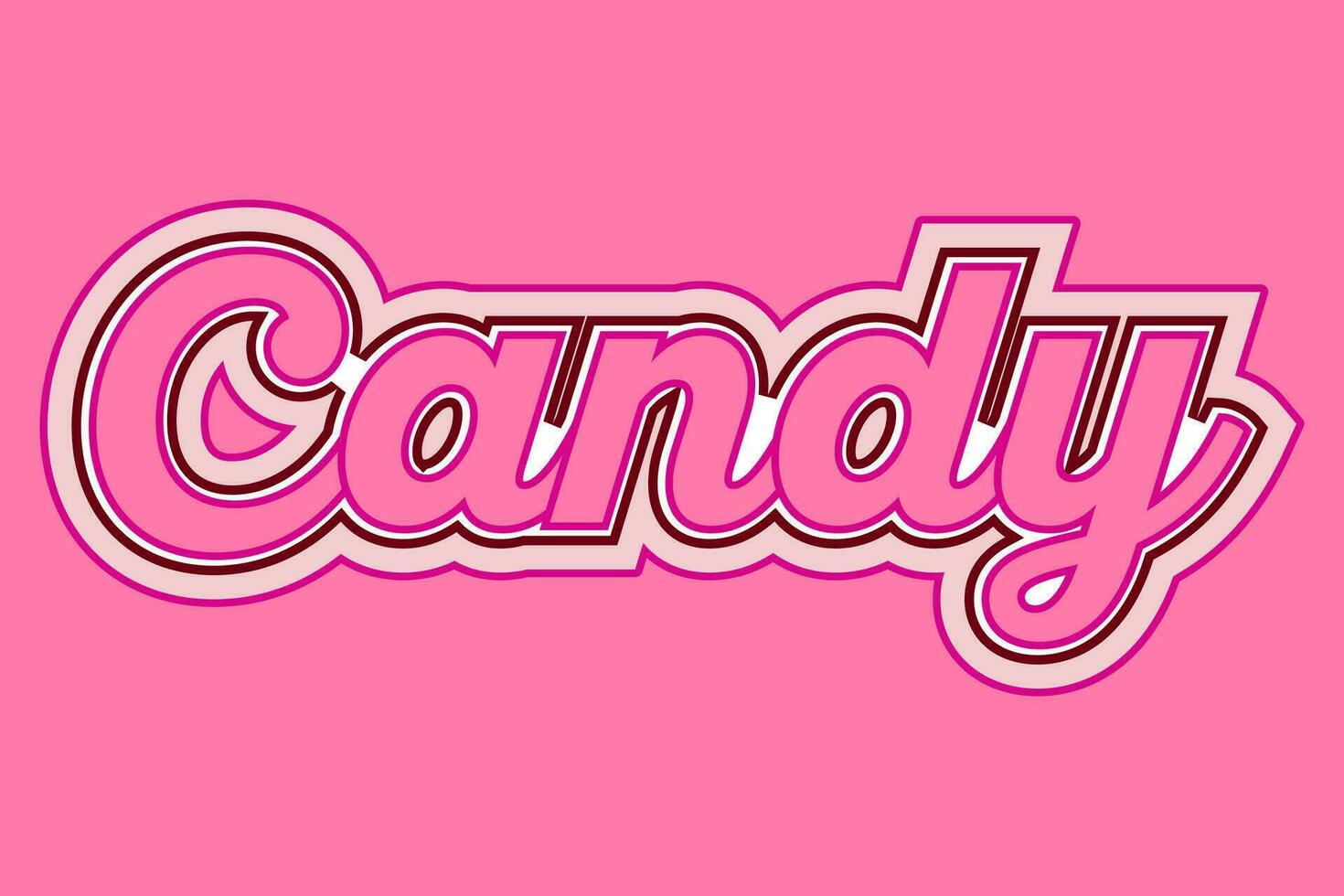 Candy 3D text Vector