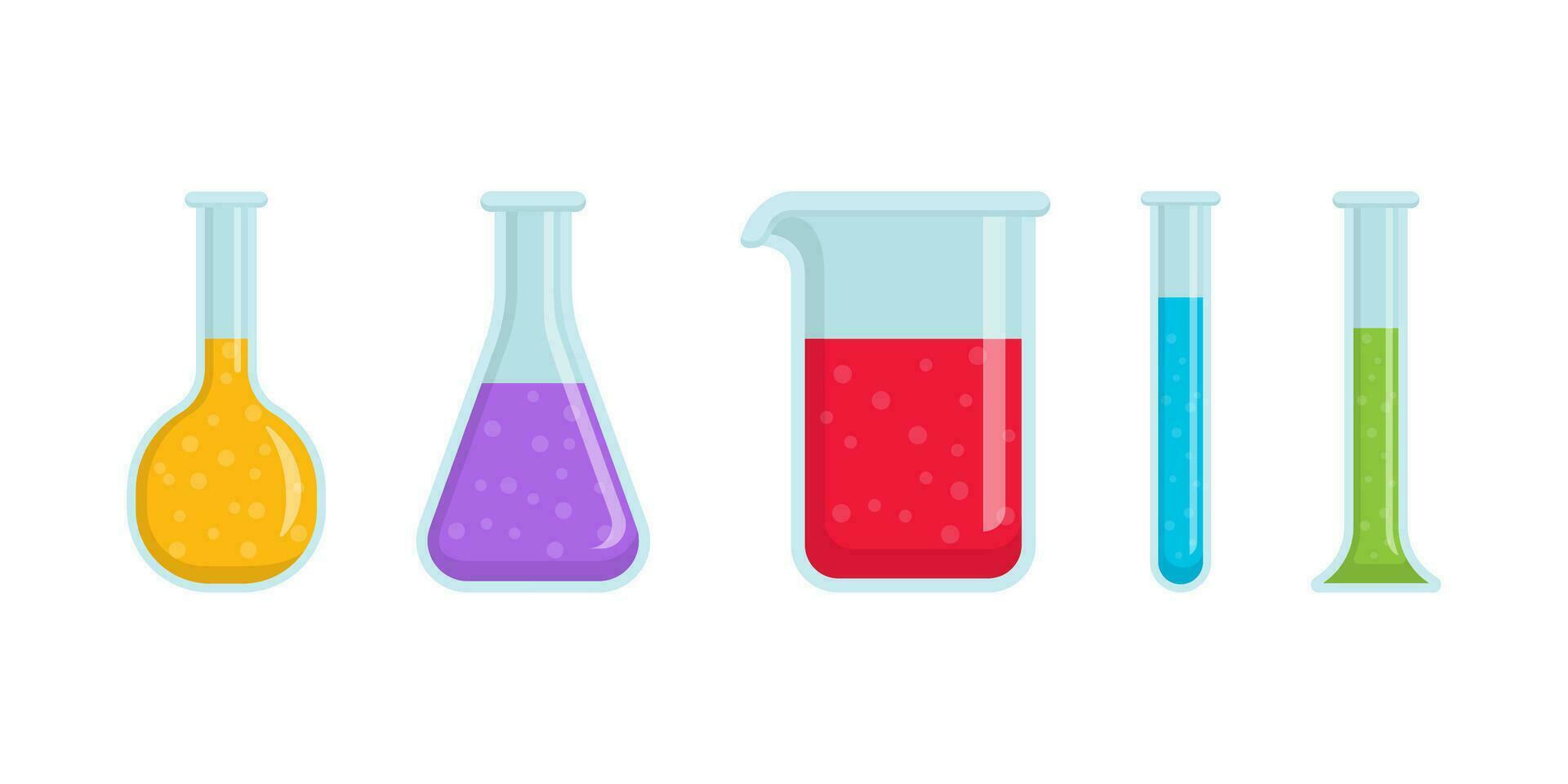 laboratory glassware equipment vector illustration in flat style