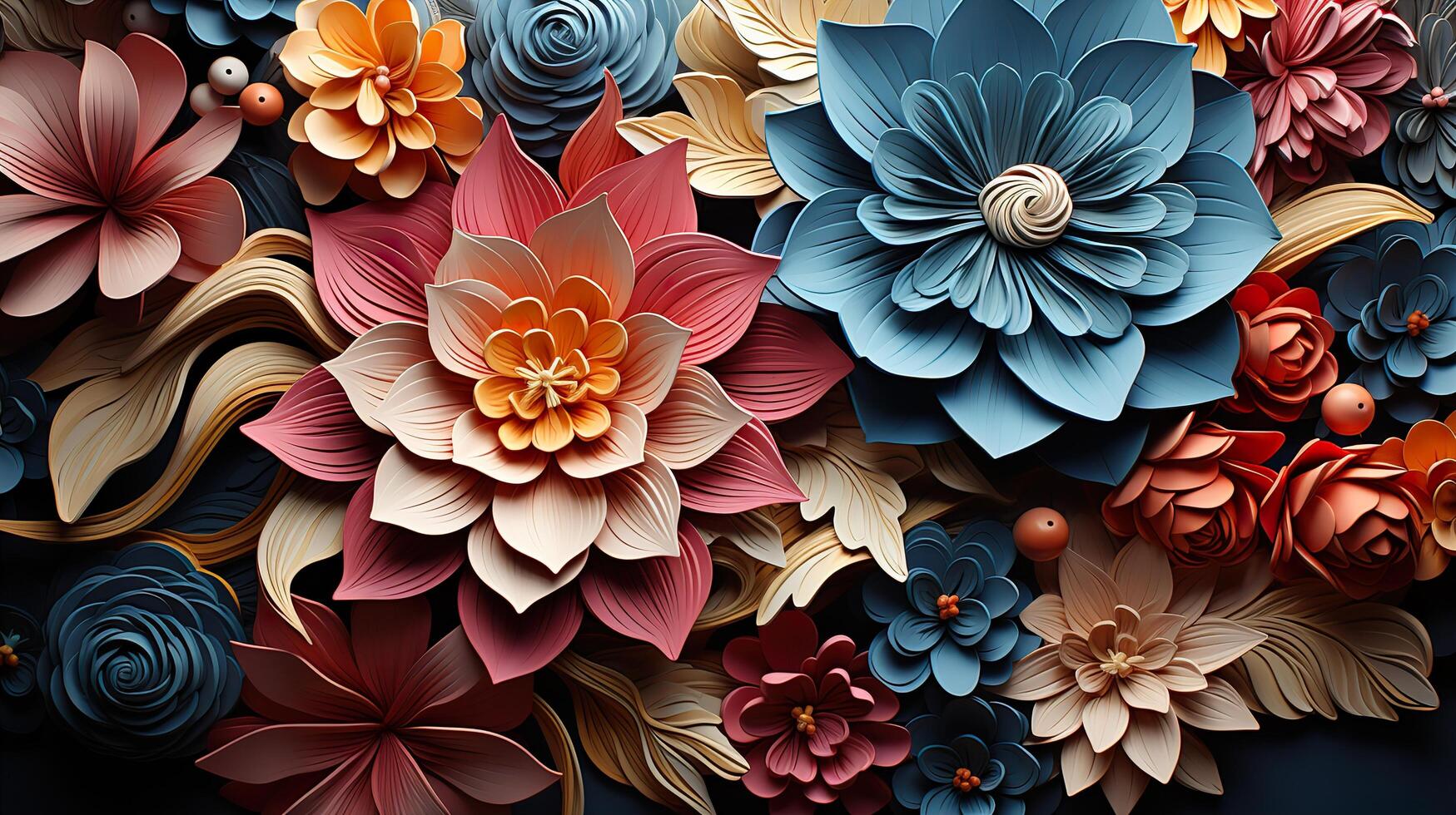 3d Colorful Royale Flower Design photo