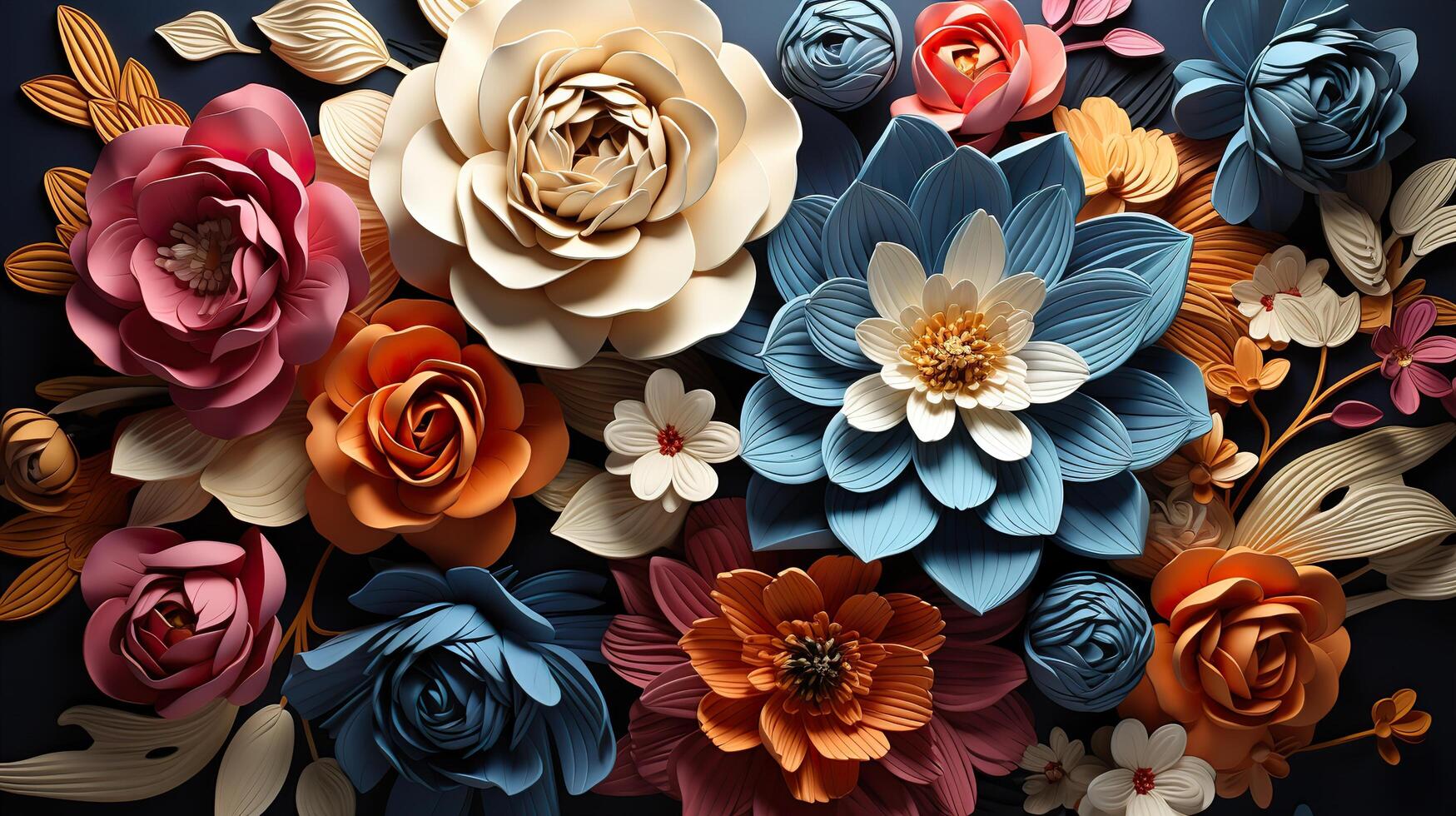 3d Colorful Royale Flower Design photo