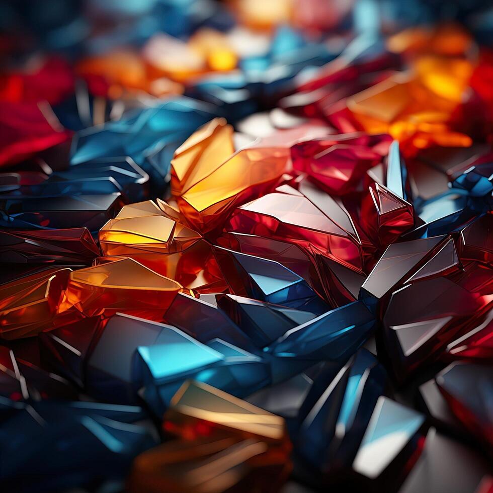 Colorful 3D Geometric Abstract Glossy Matte Multiple Shaped Elegant Background Wallpaper photo