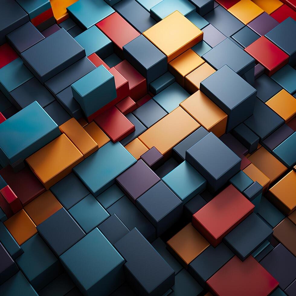 Colorful 3D Geometric Abstract Glossy Matte Multiple Shaped Elegant Background Wallpaper photo