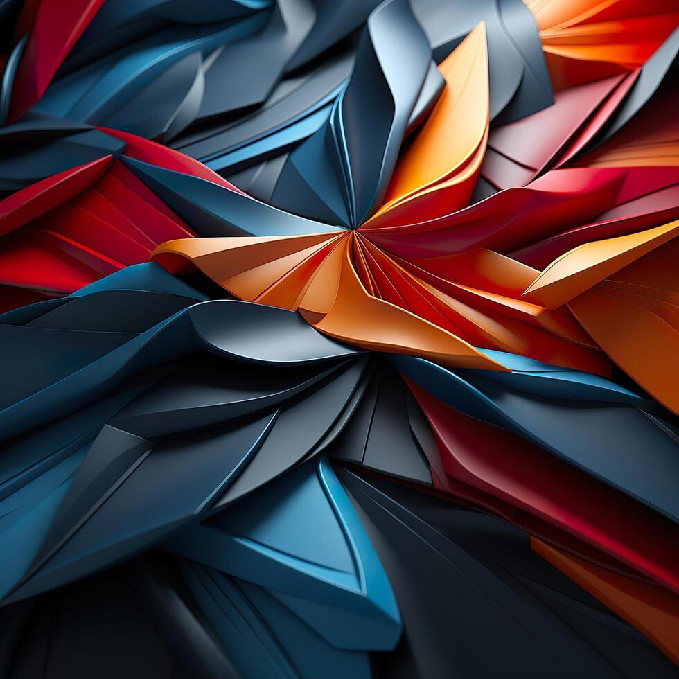 Colorful 3D Geometric Abstract Glossy Matte Multiple Shaped Elegant Background Wallpaper photo